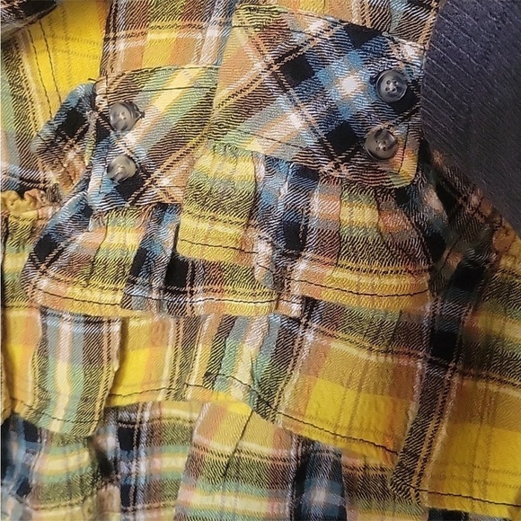 Free People We The free Women’s Yellow Plaid Cropped Top jacket Size XS - Picture 7 of 12
